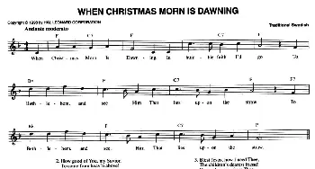 WHEN CRISTMAS MORN IS DAWNING_外国歌谱_词曲: