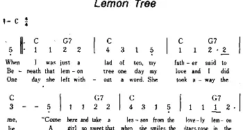 Lemon Tree(美国)_外国歌谱_词曲: