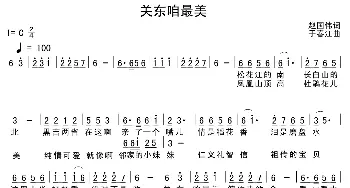 关东咱最美_歌谱投稿_词曲:赵国伟 于春江