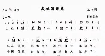 我从酒泉来_歌谱投稿_词曲:王栋 谌丽君