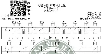 《爱囚》吉他谱C调入门版 高音教编配 猴哥吉他教学_歌谱投稿_词曲: