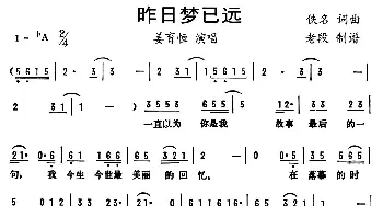 昨日梦已远_歌谱投稿_词曲:佚名 佚名