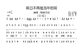 哥已不再是当年的哥 DJ版_歌谱投稿_词曲:张灵茹 陈伟