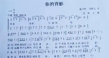 你的背影_歌谱投稿_词曲:施立松、皮依灵 皮依灵