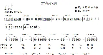 君在心房_歌谱投稿_词曲:龚兆岗,陈阁菁 陈阁菁