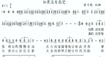 如果没有感觉_歌谱投稿_词曲:廖万乾 廖万乾