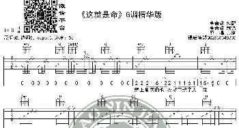 《这就是命》吉他谱G调精华版 黄渤 高音教编配_歌谱投稿_词曲: