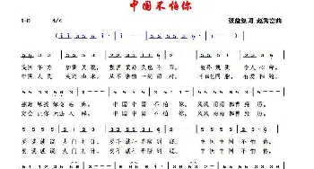 中国不怕你_歌谱投稿_词曲:张益魁 赵秀富