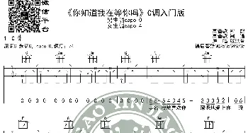 《你知道我在等你吗》吉他谱吉他弹唱教学C调入门版 高音教_歌谱投稿_词曲: