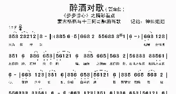 醉酒对歌_歌谱投稿_词曲: