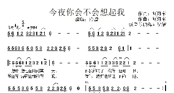 今夜你会不会想起我_歌谱投稿_词曲:刘海东 刘海东