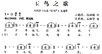 玉鸟之歌_歌谱投稿_词曲:王晓岭、冯柏铭 张卓娅、王祖皆