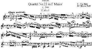 Mozart《Quartet No.23 in F Major，K.590》_歌谱投稿_词曲: