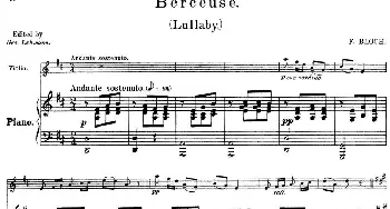 25首小提琴曲合集：Berceuse._歌谱投稿_词曲: F. BLOCH