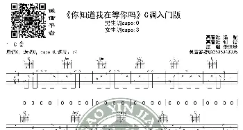 《你知道我在等你吗》吉他谱C调入门版 张洪量 高音教编配_歌谱投稿_词曲: