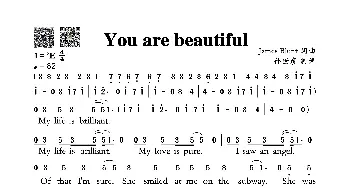 You are beautiful_歌谱投稿_词曲: