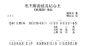 毛主席的话儿记心上_歌谱投稿_词曲:傅庚辰 傅庚辰