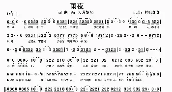 雨夜_歌谱投稿_词曲:天漠胡杨 天漠胡杨