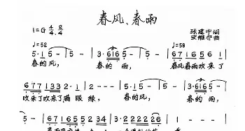 春风·春雨_歌谱投稿_词曲:张建中 史维宁