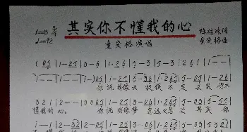 其实你不懂我的心_歌谱投稿_词曲:陈桂珠 童安格