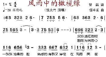 风雨中的橄榄绿_歌谱投稿_词曲:贺磊 伍林发