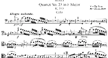 Mozart《Quartet No.23 in F Major，K.590》_歌谱投稿_词曲: