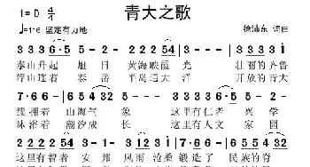 青大之歌_歌谱投稿_词曲:徐沛东 徐沛东