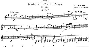 Mozart《Quartet No.22 in Bb Major，K.589》_歌谱投稿_词曲: