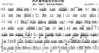 京剧谱 | 风声紧雨意浓天低云暗《沙家浜》阿庆嫂唱段 京胡曲谱