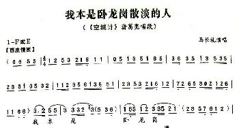 京剧谱 | 我本是卧龙岗散淡的人《空城记》诸葛亮唱段 马长礼演唱版 马长礼