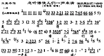 京剧谱 | 忽听得使儿们一声来请《太真外传》选段 琴谱 言慧珠演唱版 言慧珠