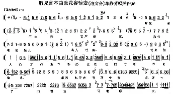 京剧谱 | 听兄言不由我花容惊变《诗文会》车静芳唱段 伴奏谱