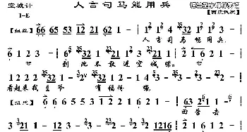 京剧谱 | 人言司马能用兵《空城计》选段 琴谱