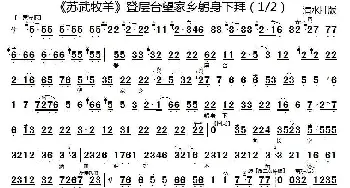 京剧谱 | 登层台望家乡躬身下拜《苏武牧羊》选段