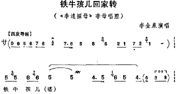 京剧谱 | 铁牛孩儿回家转《李逵探母》李母唱腔 李金泉演唱版 李金泉