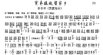 京剧谱 | 贤弟提起望家乡《苏武牧羊》选段 琴谱 张学津