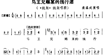 京剧谱 | 马王兄赐某的饯行酒《姚期》姚期唱腔 裘盛戎