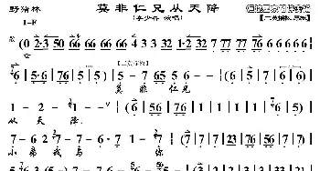 京剧谱 | 莫非仁兄从天降《野猪林》林冲唱段 琴谱 李少春