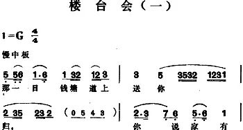 越剧谱 | 楼台会 一 范瑞娟唱腔 范瑞娟