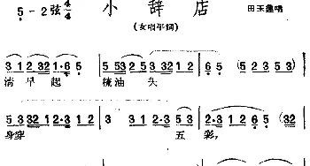 黄梅戏谱 | 小辞店 女唱平词 田玉莲