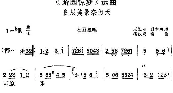 黄梅戏谱 |《游园惊梦》选曲 良辰美景奈何天 杜丽娘唱段  王冠亚剧本整理 潘汉明编曲