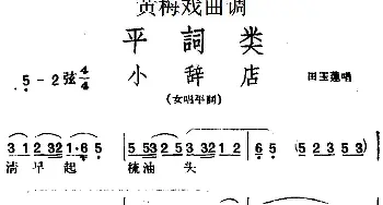 黄梅戏谱 | 黄梅戏曲调平词类 小辞店