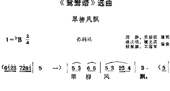 黄梅戏谱 |《鸳鸯谱》选曲 翠柳风飘 孙润唱段  周静 吴伯褀编词 潘汉明 谭允武编曲