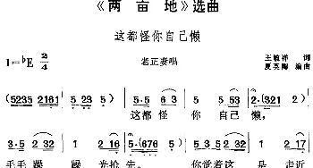 黄梅戏谱 |《两亩地》选曲 这都怪你自己懒 老正妻唱段  王毓祥 夏英陶编曲