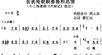 豫剧谱 | 表表俺朝朝暮暮相思情 十二场豫剧《西厢记》选段   阎立品唱腔设计 翟汇民记谱