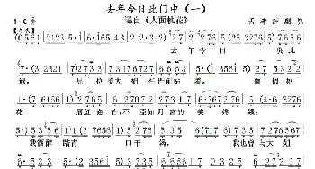 评剧谱 | 去年今日此门中(一)《人面桃花》选段 [版本一]