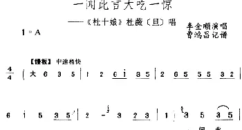 评剧谱 | 一闻此言大吃一惊《杜十娘》杜薇[旦]唱段 李金顺  曹洪昌记谱