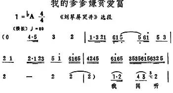 评剧谱 | 我的爹爹嫌贫爱富《刘翠屏哭井》选段 筱俊亭