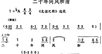 评剧谱 | 二十年间风和雨《友谊之歌》选段 筱俊亭