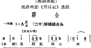 湘剧高腔 驿会 二十好姐姐合头 戏曲电影《拜月记》选段